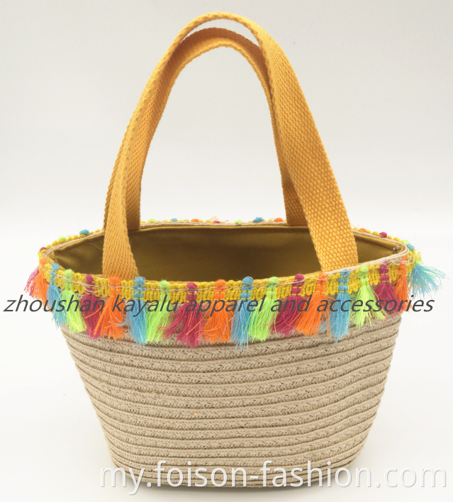 Hot Sell Simple Kids Beach Bag Straw Bag1